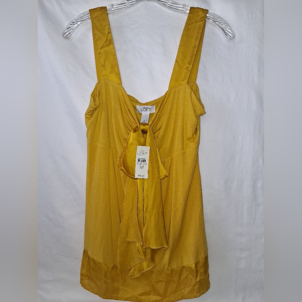 NWT Vintage LOFT Mustard Yellow Sleeveless Blouse